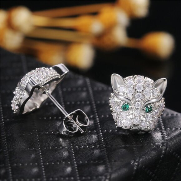 "925 Sterling Plated Shiny Crystal Sparkling Stud Earrings for Women, UN… - Picture 12 of 13